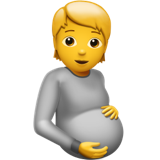 Hvordan Gravid person emoji ser ud på Apple.