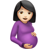 How Pregnant Woman: Light Skin Tone emoji looks on Apple.