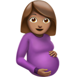 How Pregnant Woman: Medium Skin Tone emoji looks on Apple.