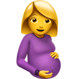 Cómo se ve el emoji Mujer embarazada en Apple.