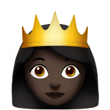 How Princess: Dark Skin Tone emoji looks on Apple.