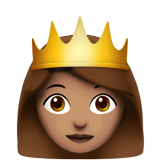 Como o emoji do Princesa: pele morena é exibido no Apple.