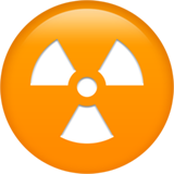 How Radioactive emoji looks on Apple.