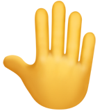 Hur Höjd handrygg emoji ser ut på Apple.