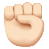 How Raised Fist: Light Skin Tone emoji looks on Apple.