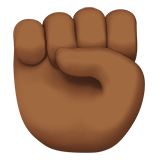 How Raised Fist: Medium-Dark Skin Tone emoji looks on Apple.