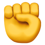 How Raised Fist emoji looks on Apple.