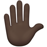 How Raised Hand: Dark Skin Tone emoji looks on Apple.