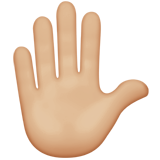 How Raised Hand: Medium-Light Skin Tone emoji looks on Apple.