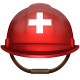 How Rescue Worker’s Helmet emoji looks on Apple.