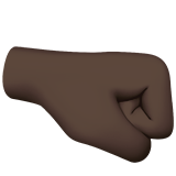 How Right-Facing Fist: Dark Skin Tone emoji looks on Apple.