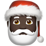 How Santa Claus: Dark Skin Tone emoji looks on Apple.