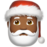 How Santa Claus: Medium-Dark Skin Tone emoji looks on Apple.