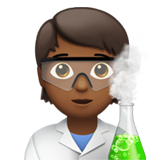 Como o emoji do Cientista: pele morena escura é exibido no Apple.