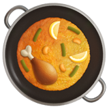 Como o emoji do Caçarola com comida é exibido no Apple.