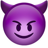 How Smiling Face with Horns emoji looks on Apple.