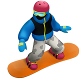 How Snowboarder emoji looks on Apple.