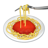 Hur Spagetti emoji ser ut på Apple.