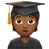 How Student: Medium-Dark Skin Tone emoji looks on Apple.