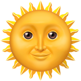 Come Faccina sole emoji appare su Apple.