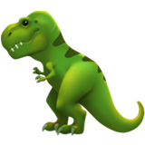 Hvordan T-Rex emoji ser ud på Apple.