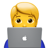 Hvordan IT-ekspert emoji ser ut på Apple.