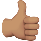 How Thumbs Up: Medium Skin Tone emoji looks on Apple.