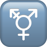 Bagaimana emoji Simbol transgender kelihatan di Apple.