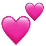 How Two Hearts emoji looks on Apple.