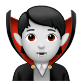 A quoi ressemblent les emoji Vampire : peau claire sur Apple.