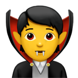 Como o emoji do Vampiro é exibido no Apple.