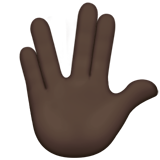 How Vulcan Salute: Dark Skin Tone emoji looks on Apple.