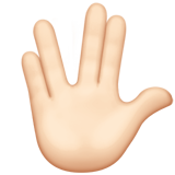 How Vulcan Salute: Light Skin Tone emoji looks on Apple.