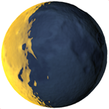 How Waning Crescent Moon emoji looks on Apple.