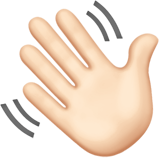 How Waving Hand: Light Skin Tone emoji looks on Apple.