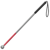 How White Cane emoji looks on Apple.