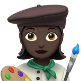 How Woman Artist: Dark Skin Tone emoji looks on Apple.