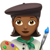 How Woman Artist: Medium-Dark Skin Tone emoji looks on Apple.