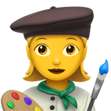 Come Artista donna emoji appare su Apple.