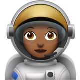 Wie Astronautin: mitteldunkle Hautfarbe Emoji auf Apple aussieht.