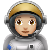 How Woman Astronaut: Medium-Light Skin Tone emoji looks on Apple.