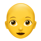 A quoi ressemblent les emoji Femme: chauve sur Apple.