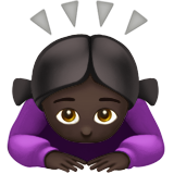 How Woman Bowing: Dark Skin Tone emoji looks on Apple.