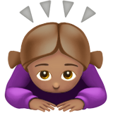 How Woman Bowing: Medium Skin Tone emoji looks on Apple.