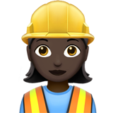 How Woman Construction Worker: Dark Skin Tone emoji looks on Apple.