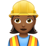 How Woman Construction Worker: Medium-Dark Skin Tone emoji looks on Apple.