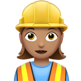 How Woman Construction Worker: Medium Skin Tone emoji looks on Apple.