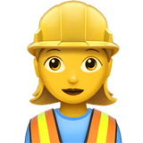 How Woman Construction Worker emoji looks on Apple.