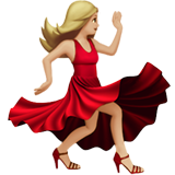 How Woman Dancing: Medium-Light Skin Tone emoji looks on Apple.