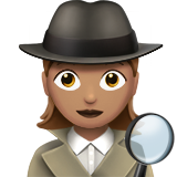 How Woman Detective: Medium Skin Tone emoji looks on Apple.